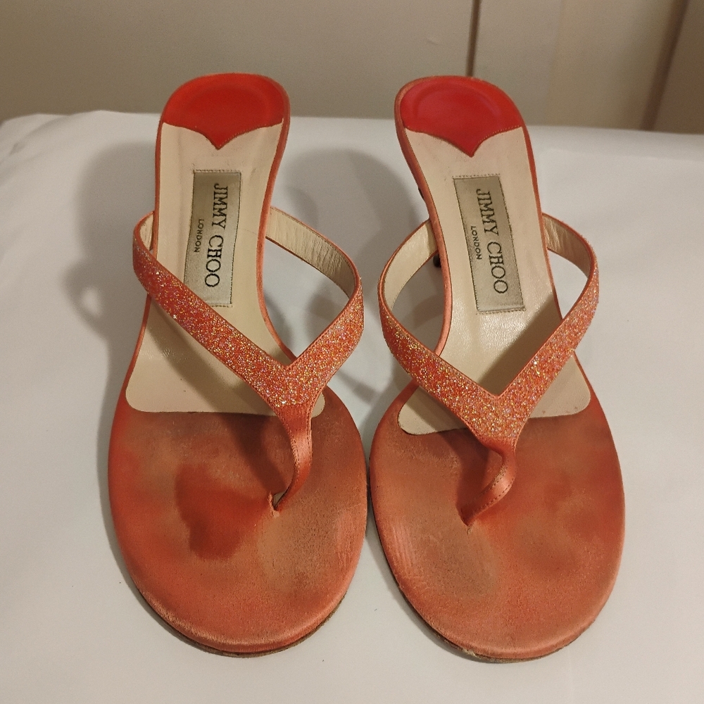 Jimmy Choo glitter Luxury Thong sandals 38